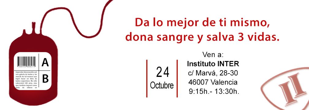 Cartel donación de sangre en Instituto INTER