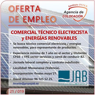 Empleo: Electricista » Instituto INTER