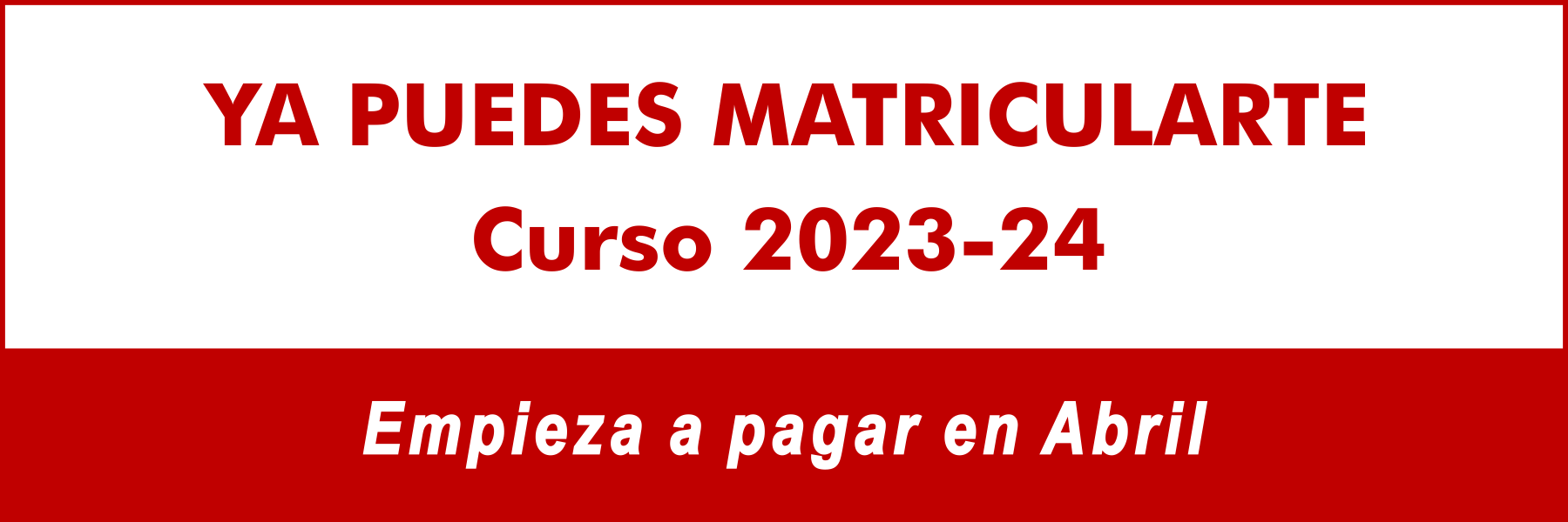 Matrícula cursos 2023-2024